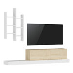 Rumba TV cabinet in white-oak shade 180x30x31cm