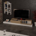 Rumba TV cabinet in white-oak shade 180x30x31cm - Image 3