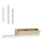 Rumba TV cabinet in white-oak shade 180x30x31cm - Image 4
