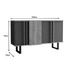 Amanda I sideboard in anthracite-walnut shade 160x74x79cm - Слика 5