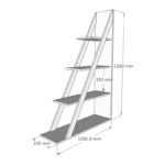 Quina bookcase in oak shade 100x30x150cm - Слика 4