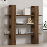 Yotek bookcase in walnut color 120x23x120cm - Image 2