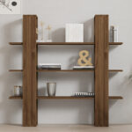Yotek bookcase in walnut color 120x23x120cm - Image 3