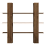 Yotek bookcase in walnut color 120x23x120cm - Image 4