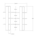 Yotek bookcase in walnut color 120x23x120cm - Image 5