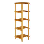 Zangia 5-tier floor shelf in natural color 36x36x140cm