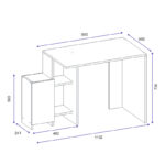 Office desk Kely in natural-white color 113x55x74cm - Слика 4