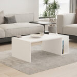 Poko coffee table in white 86.8x50x32.4cm - Слика 2