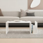 Poko coffee table in white 86.8x50x32.4cm - Слика 4