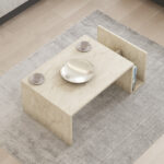 Poko coffee table in traverten 86.8x50x32.4cm - Image 3