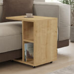 Tamy side table on wheels in oak color 45x35x50cm - Слика 2