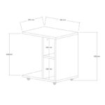 Tamy side table on wheels in oak color 45x35x50cm - Слика 4