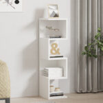 Floor-standing shelf Pratel in white 25x27x95cm - Слика 2
