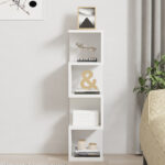 Floor-standing shelf Pratel in white 25x27x95cm - Слика 3