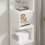 Floor-standing shelf Pratel in white 25x27x95cm - Слика 4