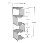 Floor-standing shelf Pratel in white 25x27x95cm - Слика 6
