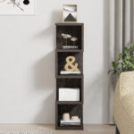 Floor-standing shelf Pratel in dark walnut 25x27x95cm - Слика 3