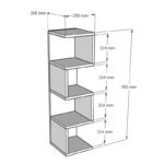 Floor-standing shelf Pratel in oak 25x27x95cm - Слика 6