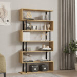 Ziza bookcase in oak shade 90x22x162.6cm - Слика 2