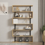 Ziza bookcase in oak shade 90x22x162.6cm - Слика 3