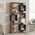 Cubix bookcase in sonoma-anthracite shade 90x24.6x171.90cm - Image 2