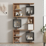 Cubix bookcase in sonoma-anthracite shade 90x24.6x171.90cm - Image 3