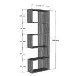 Cascade bookcase in sonoma shade 51.8x22x150cm - Image 6