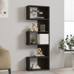 Cascade bookcase in dark walnut shade 51.8x22x150cm - Image 2