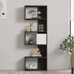 Cascade bookcase in dark walnut shade 51.8x22x150cm - Image 3