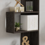 Cascade bookcase in dark walnut shade 51.8x22x150cm - Image 4