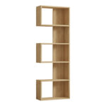 Полица за книги „Каскада“ во дабова нијанса 51,8x22x150 см
