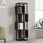 Gridur bookcase in dark walnut shade 44x29x140cm - Слика 2