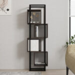 Gridur bookcase in dark walnut shade 44x29x140cm - Слика 3