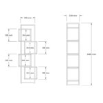 Gridur bookcase in oak shade 44x29x140cm - Слика 5