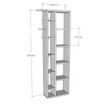 Minicu bookcase in white shade 44.4x19.6x150cm - Слика 6