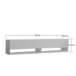 Έπιπλο τηλεόρασης επιτοίχιο Melosa σε λευκή απόχρωση 141x30x31εκ - Слика 5