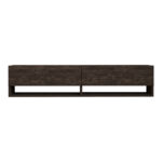 Melosa wall-mounted TV cabinet in dark walnut shade 141x30x31cm - Слика 4