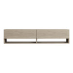 Melosa wall-mounted TV cabinet in traverten 141x30x31cm - Image 4