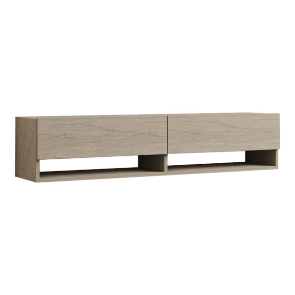 Melosa wall-mounted TV cabinet in traverten 141x30x31cm
