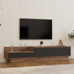 Eclipse TV cabinet in sonoma-anthracite shade 160x35x35cm - Image 2