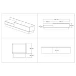 Eclipse TV cabinet in sonoma-anthracite shade 160x35x35cm - Image 6