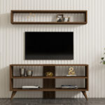 Prestige living room set in walnut 120x29.6x50cm - Image 3