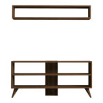 Prestige living room set in walnut 120x29.6x50cm - Image 5