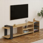 Rinia TV cabinet in oak-anthracite shade 153.60x26x40cm - Слика 3