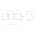 Wison TV cabinet in sonoma shade 120x29x50cm - Слика 6