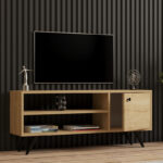 Wison TV cabinet in oak shade 120x29x50cm - Image 3