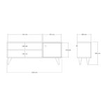 Wison TV cabinet in oak shade 120x29x50cm - Image 5