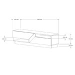 Cogo TV cabinet in travertine look 160x40x45cm - Image 5