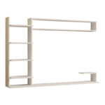 Dilan composite living room wall unit in white shade 180x29.60x121.80cm