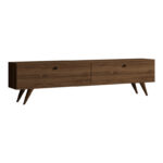 Jate TV cabinet in walnut 160x25x40cm